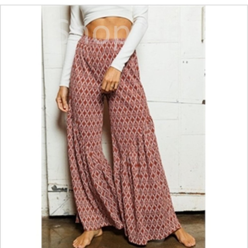 New Wide Leg Flare Hippie Harem Band Pants / Jogger Casual Jeans Bohemian - Picture 4 of 8